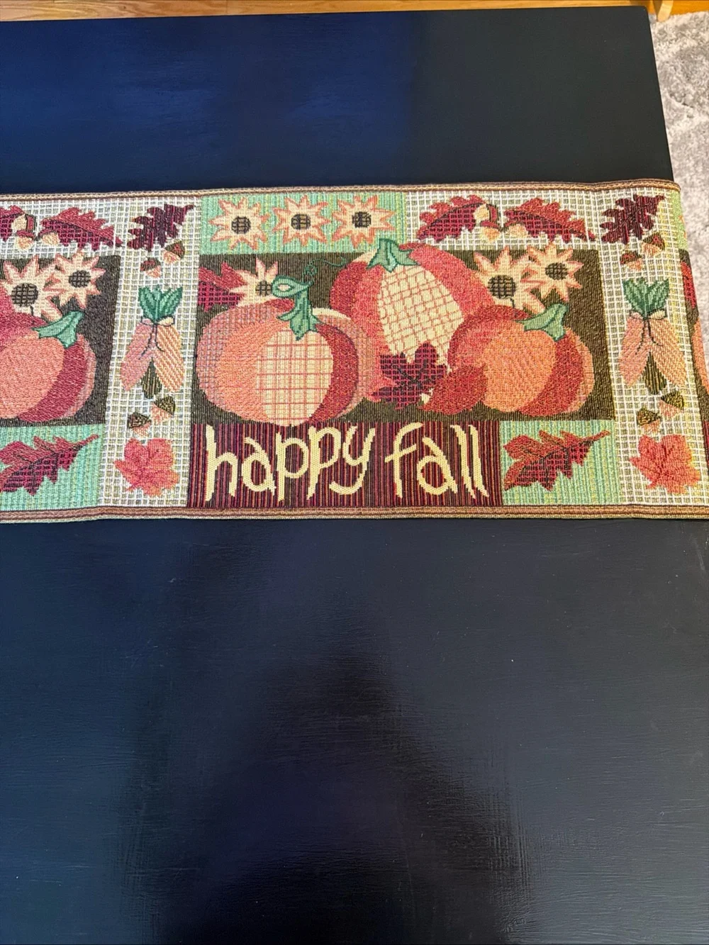 Happy Fall Pumpkin Table Runner - Autumn Accent 72x 13